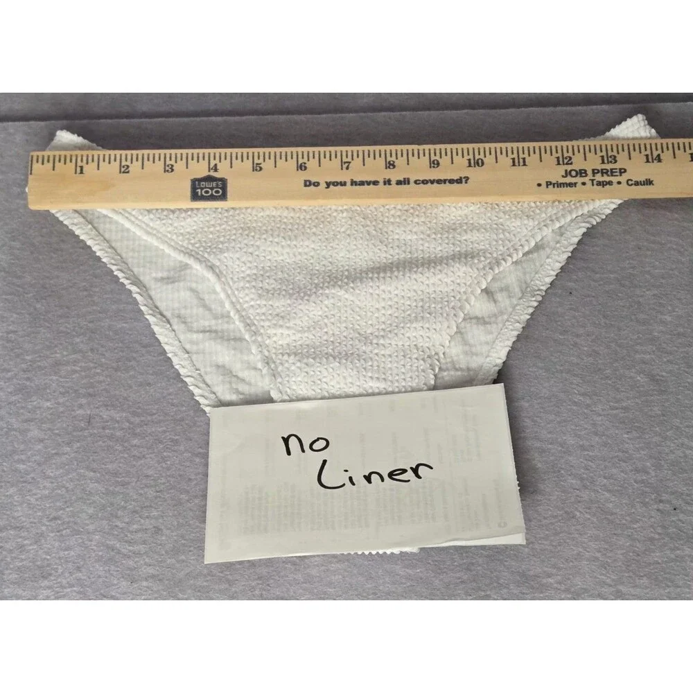 Cupshe White Textured Bikini Set Sz L Ruffle Strap 2 Piece Swimwear NWT